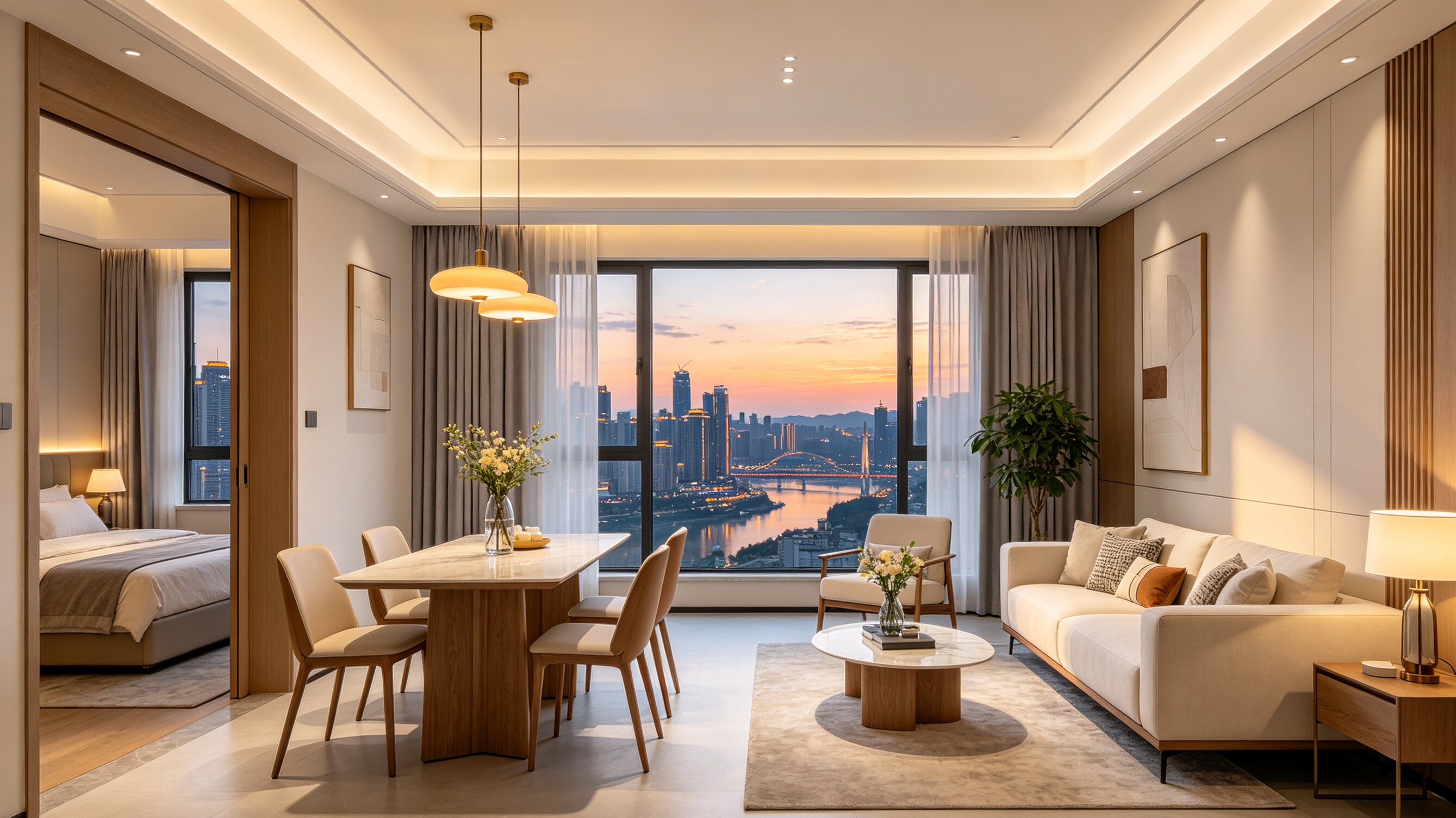 Modern studio apartment interior